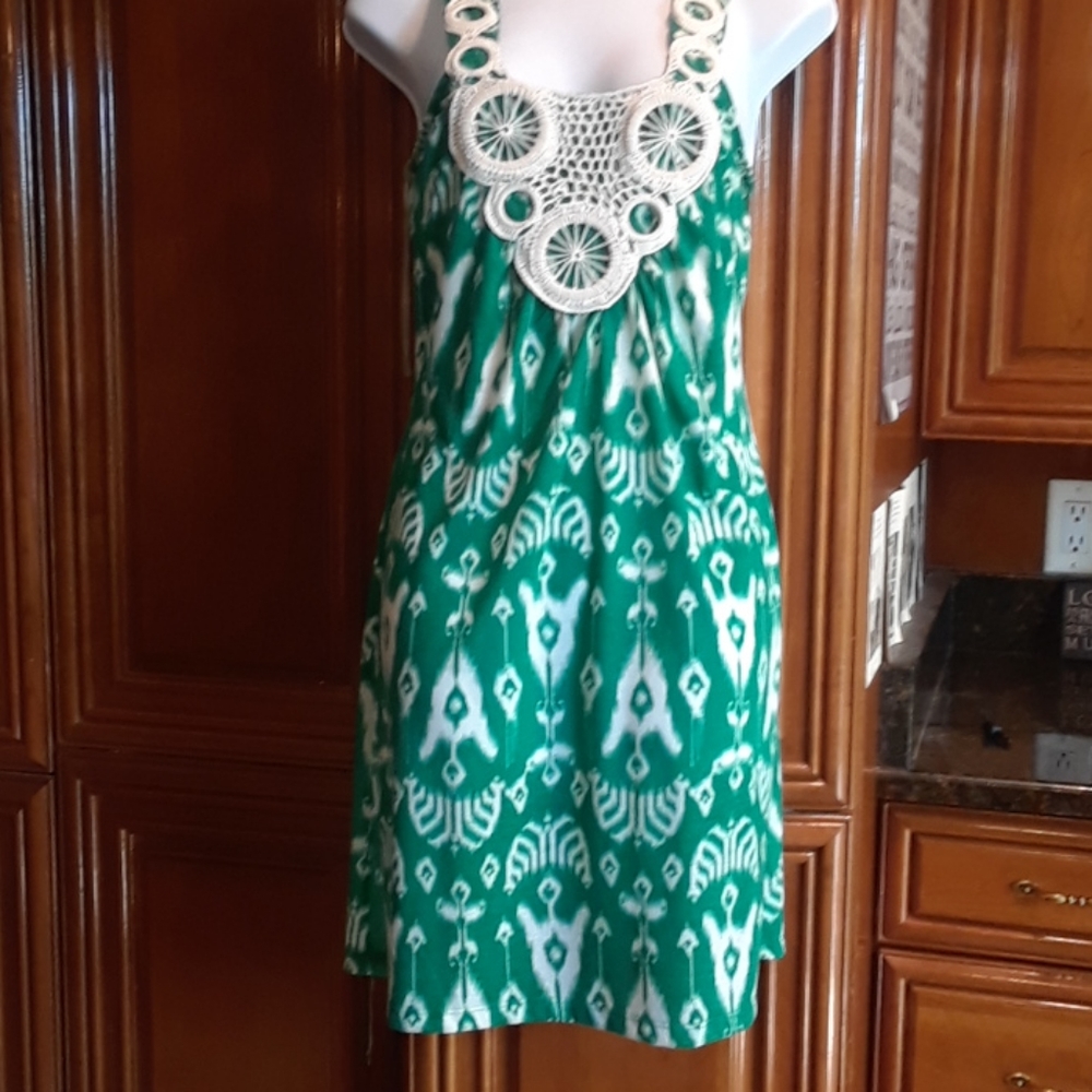 NWT L8ter, short sundress with crochet detail